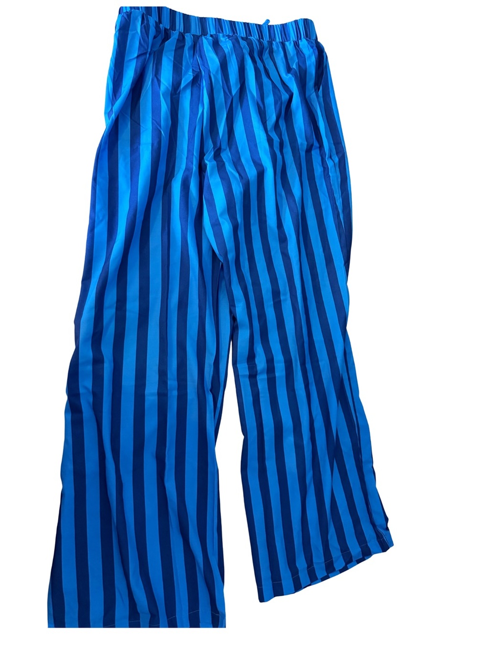 Blue Striped Wide-Leg Bottoms